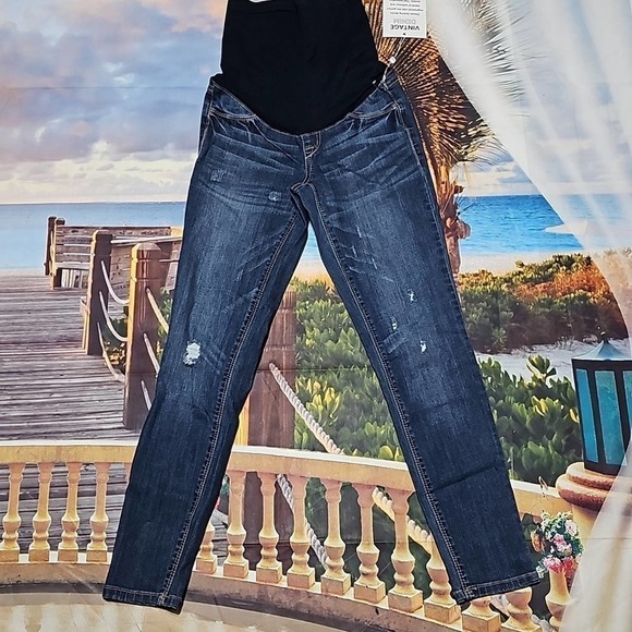 1822 Denim Distressed Maternity Jeans Size 24 New - Picture 3 of 5